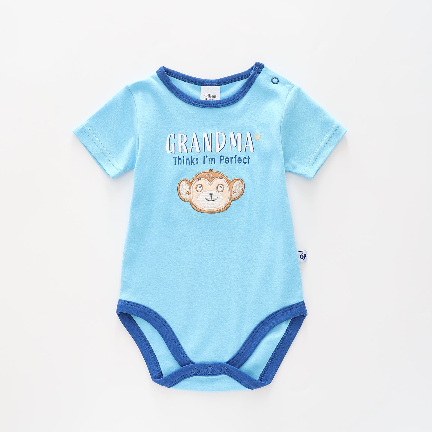 Baby Slogan Bodysuit, Grandma Thinks Im Perfect Ollies Place