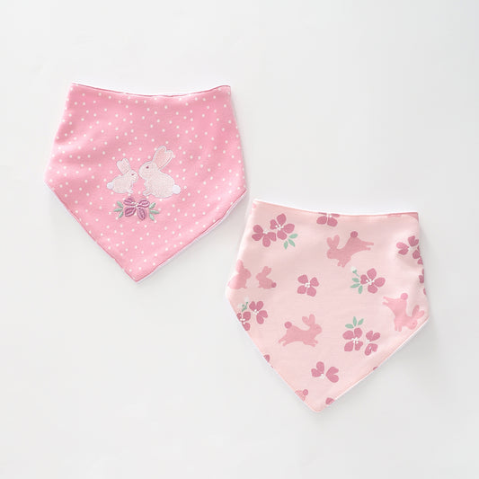 Baby Girls, Summer Bunny 2pc Bandana Bib Set Ollies Place