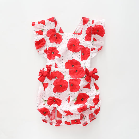 Baby Girls, Pretty Poppy Sunsuit Ollies Place