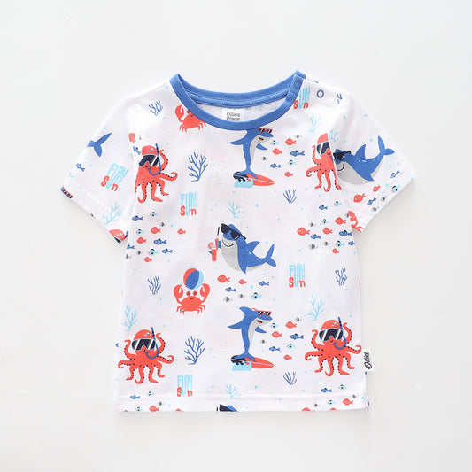 Infant Boys Ocean Crew Print Tee Ollies Place