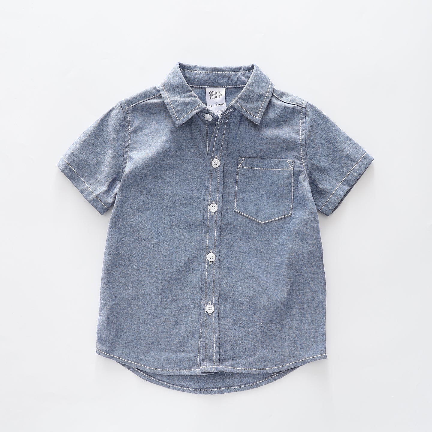 Infant Boys Chambray Denim Shirt Ollies Place