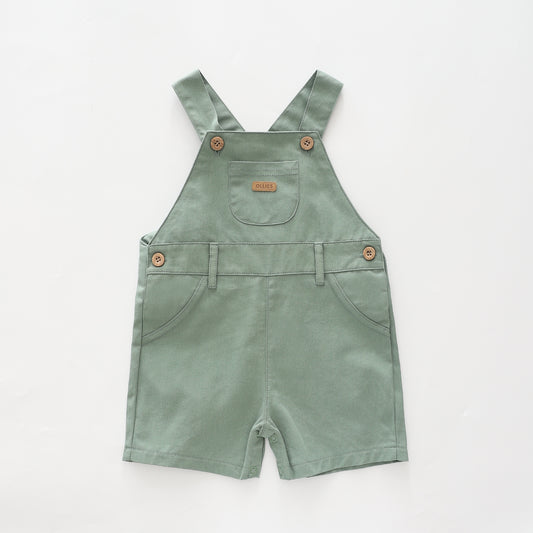 Infant Boys Green Short Overalls Ollies Place