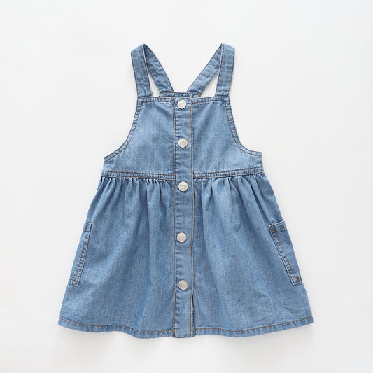 Infant Girls, Denim Pinafore Dress Ollies Place