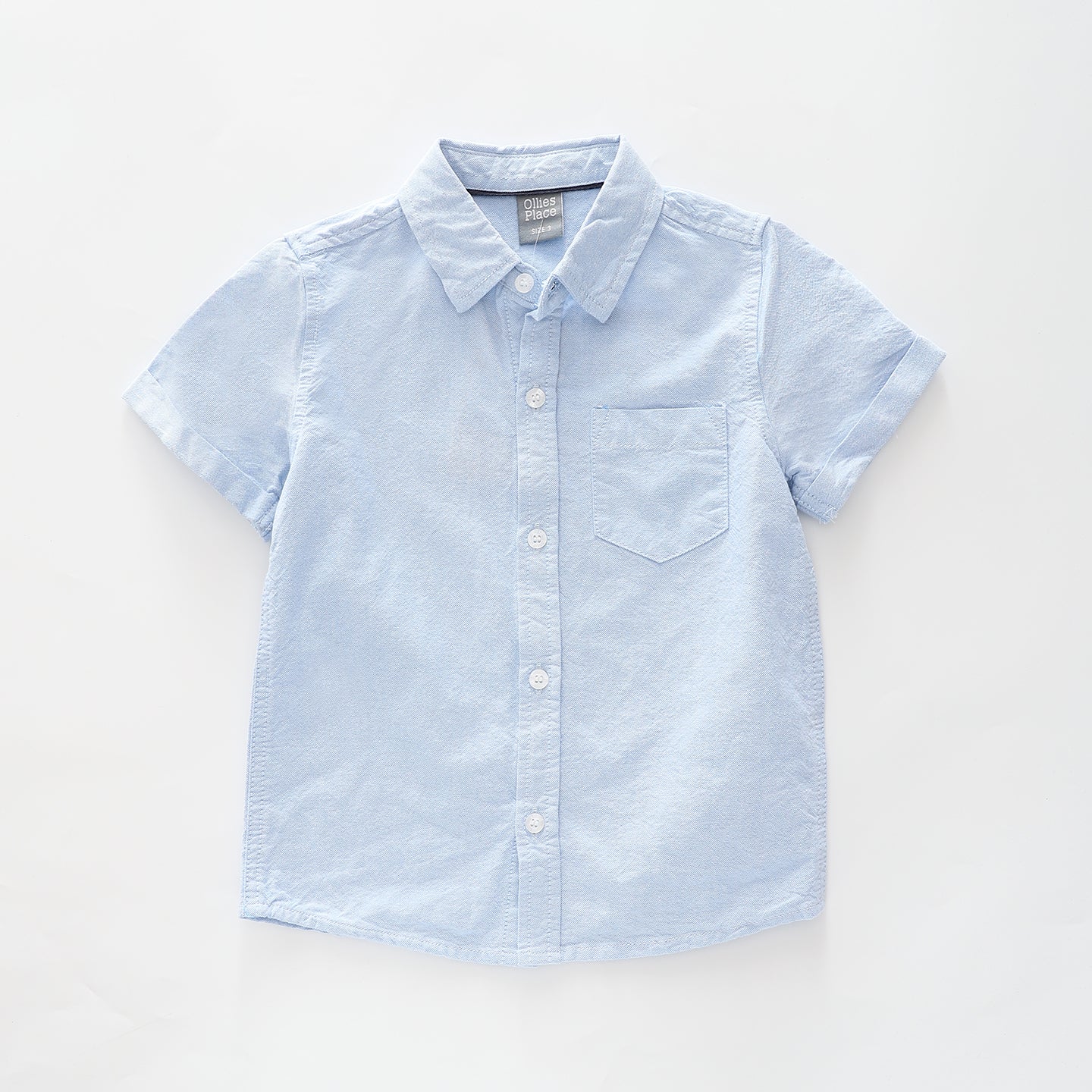 Junior Boys Mid Blue Oxford Shirt Ollies Place