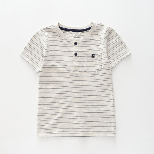 Junior Boys Cotton Henley Tee Ollies Place