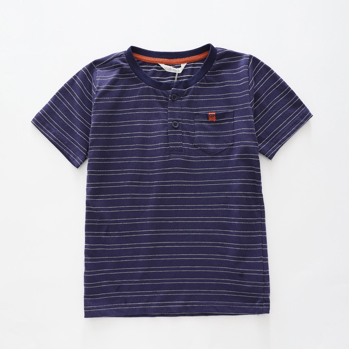 Junior Boys Navy Blue Henley Tee Ollies Place