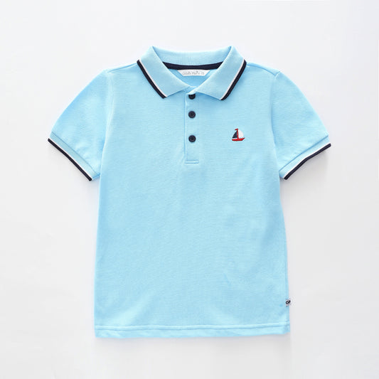 Junior Boys Light Blue Polo Shirt Ollies Place