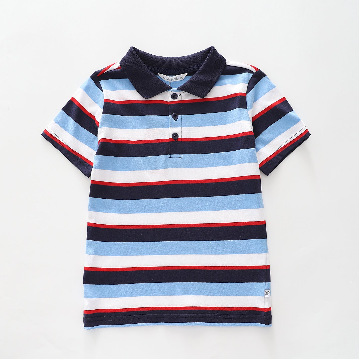 Blue Stripe Polo Tee Ollies Place