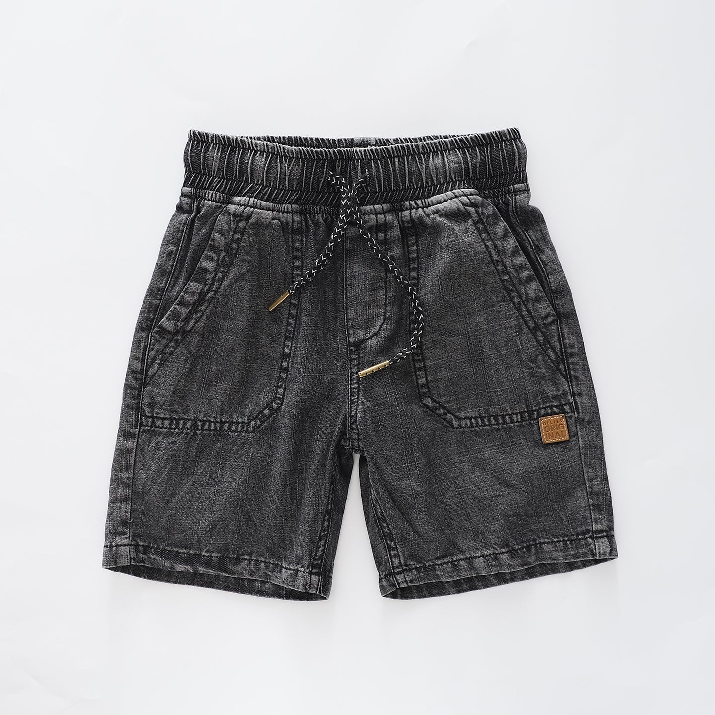 Junior Boys Black Denim Skate Shorts Ollies Place