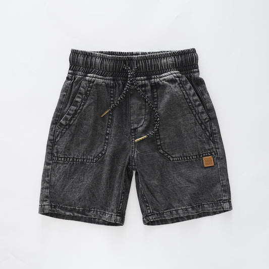 Junior Boys Black Denim Skate Shorts Ollies Place