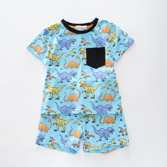 Boys Dinosaur Print Pyjama Set Ollies Place