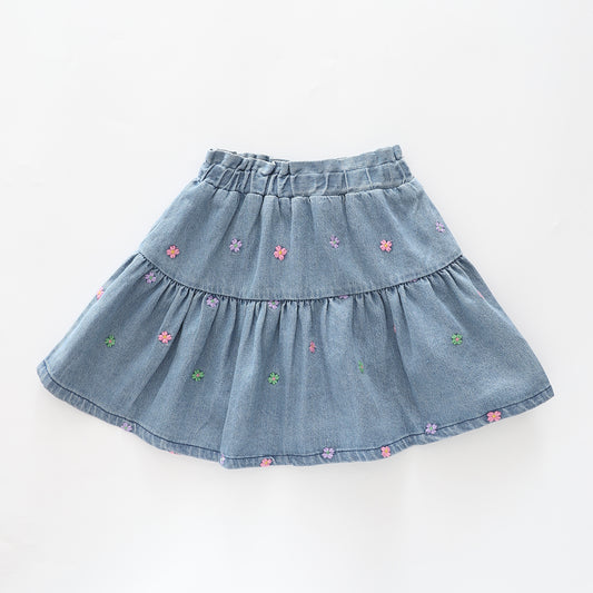 Girls Daisy Denim Skirt Ollies Place