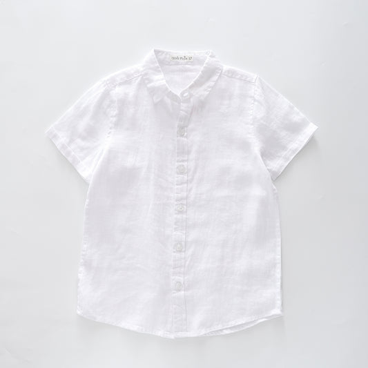 Boys White Linen Shirt Ollies Place