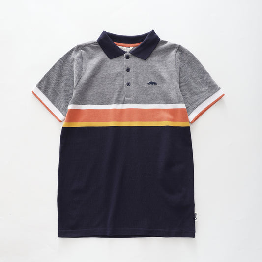 Older Boys Striped Polo Shirt Ollies Place