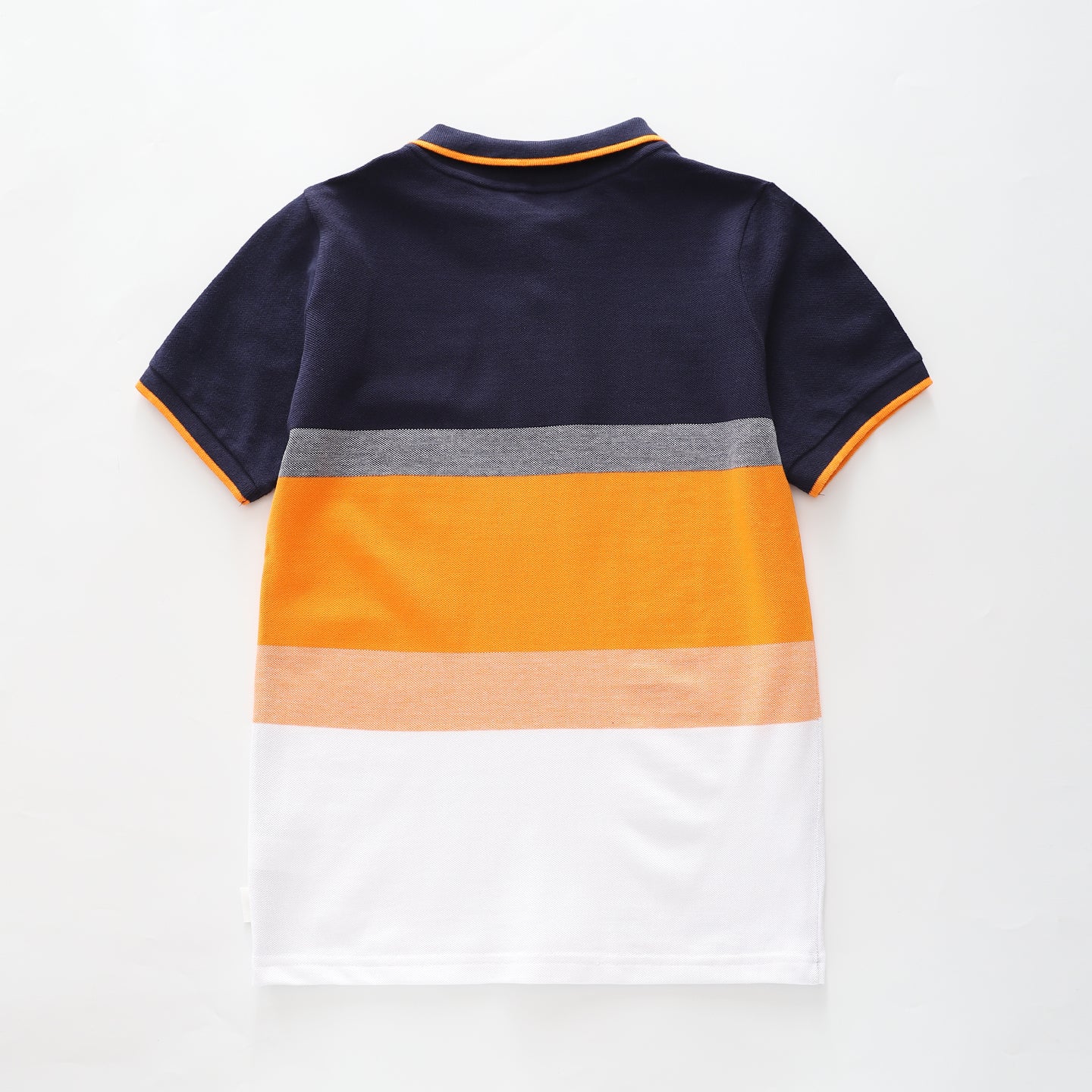 Older Boys Navy and Orange Polo Shirt Ollies Place