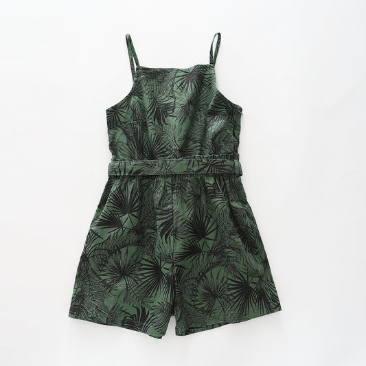 Girls Palm Print Playsuit Ollies Place