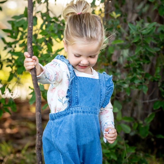 Infant Girls Chambray Overalls Set Ollies Place