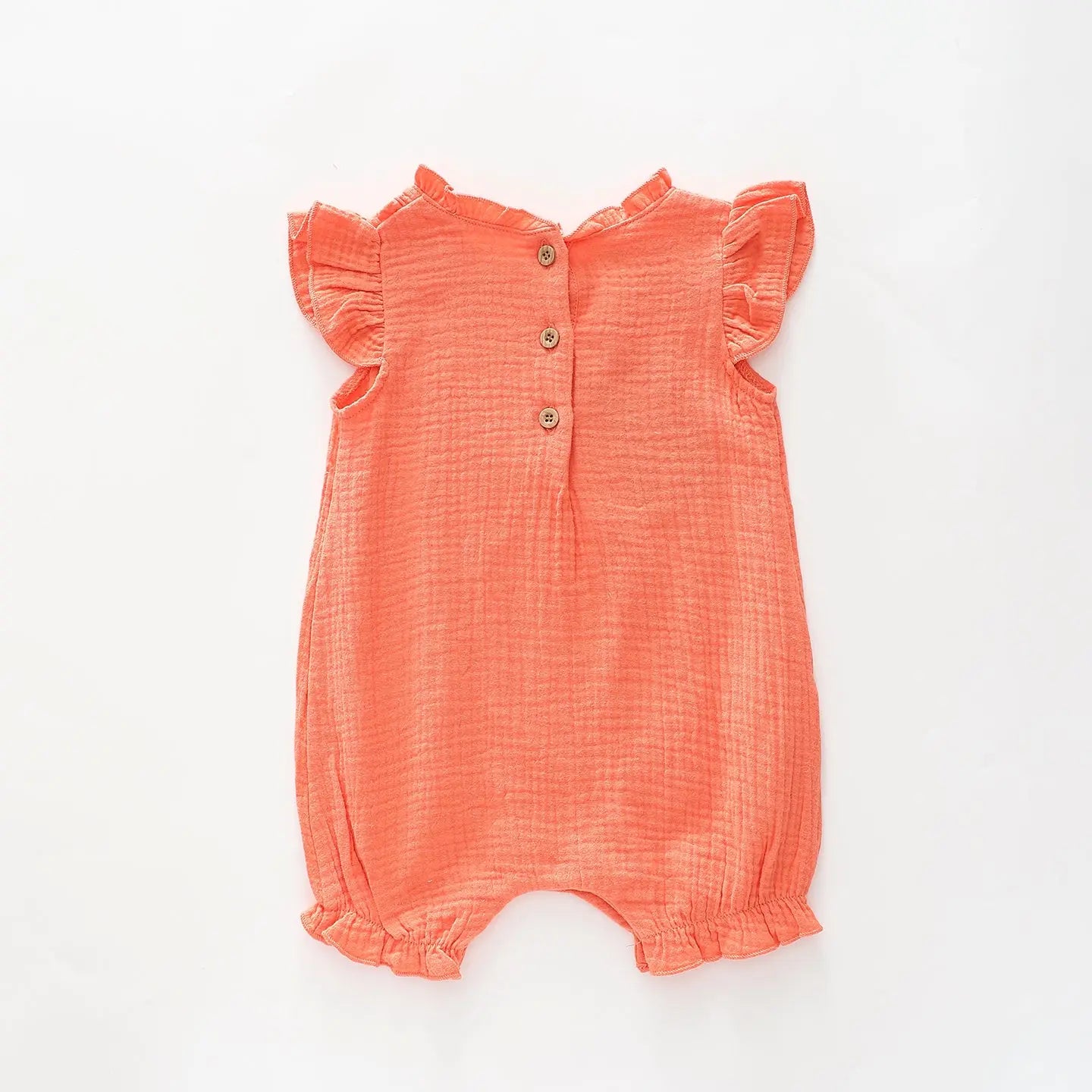 Infant Girls, Coral Cheesecloth Romper Ollies Place