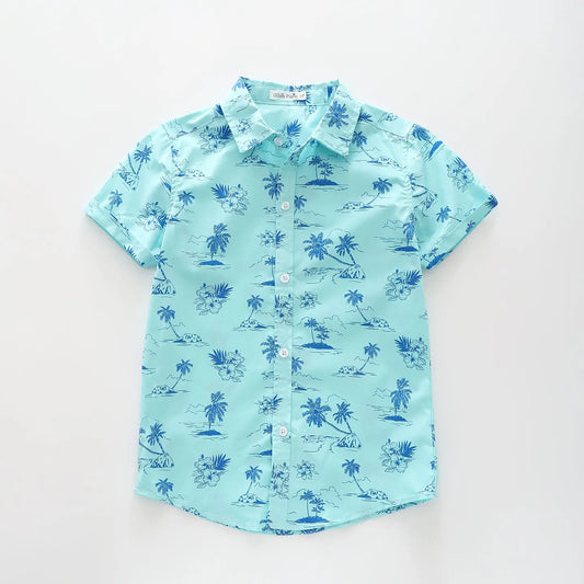 Island Print Collared Shirt Ollies Place