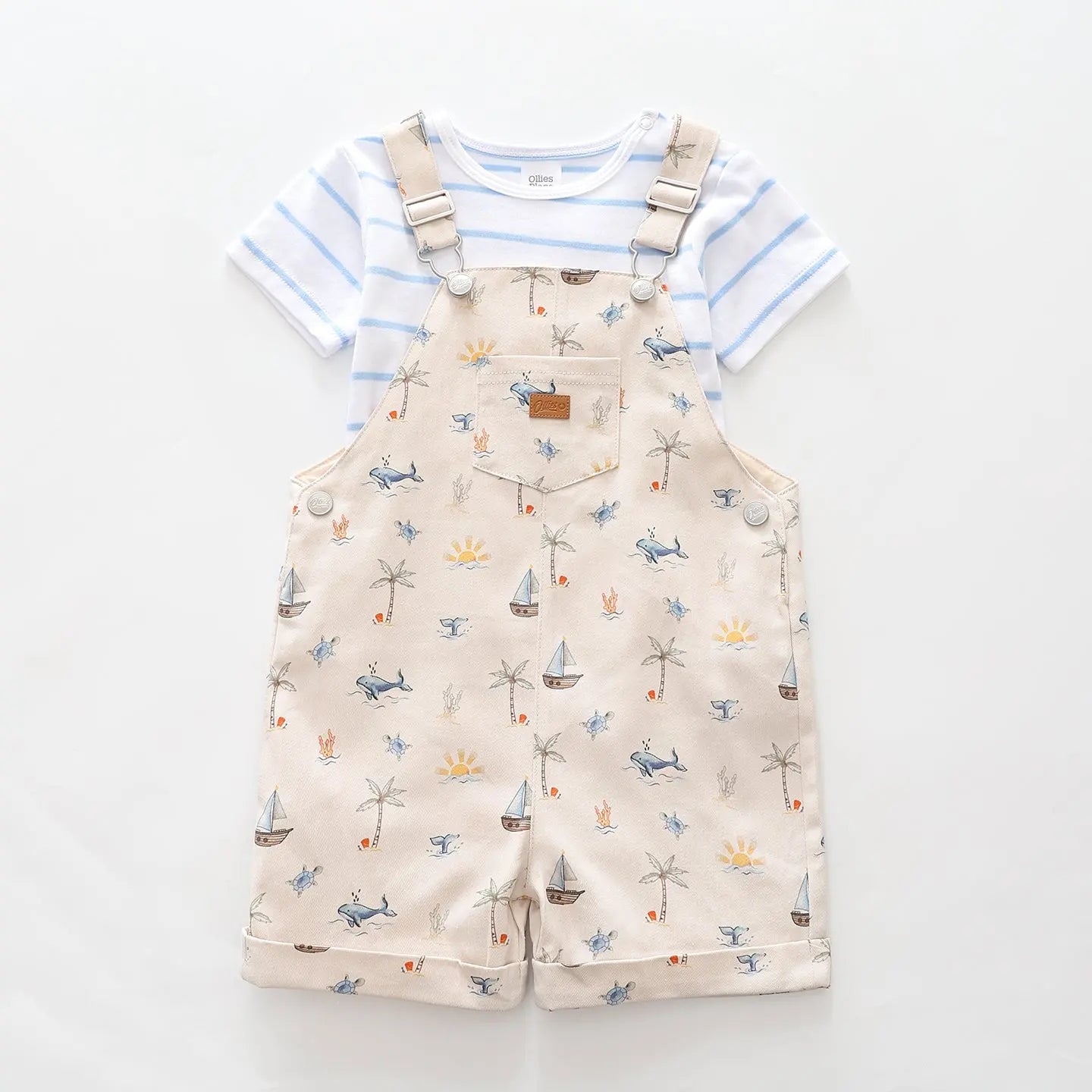 Island Vibes Shortalls Set Ollies Place
