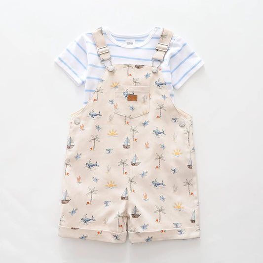 Island Vibes Shortalls Set Ollies Place