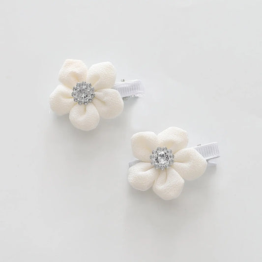 Ivory Flower Hair Clips 2 Pack Ollies Place