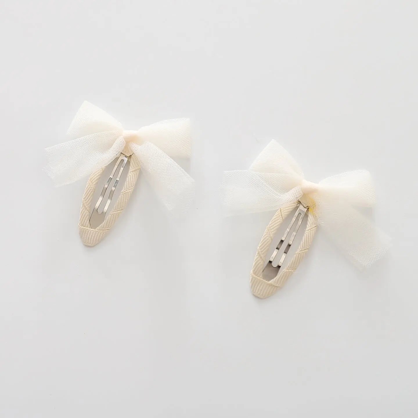 Ivory Sheer Bow Hair Clips 2 Pack Ollies Place
