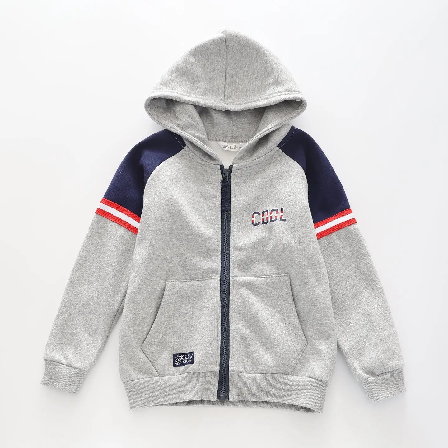 Junior Boys' Grey Zip Hoodie Ollies Place