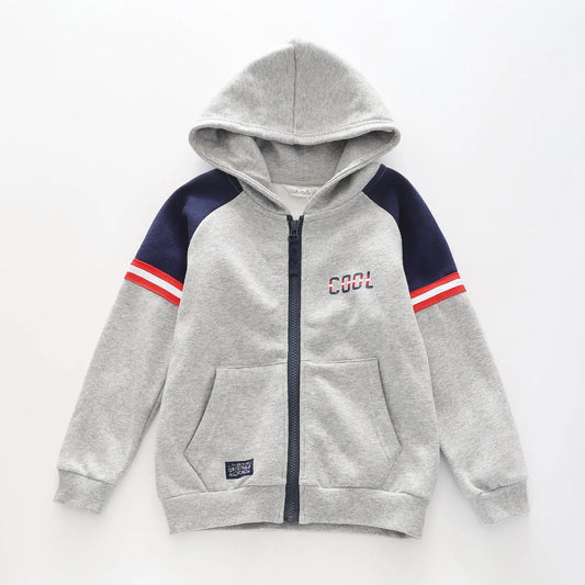 Junior Boys' Grey Zip Hoodie Ollies Place