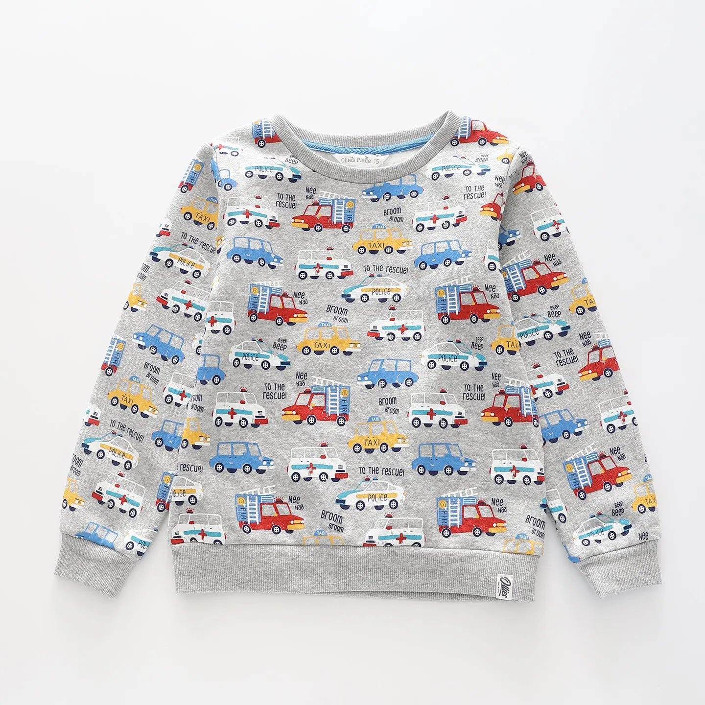 Junior Boys' Vehicle Print Sweat Top Ollies Place