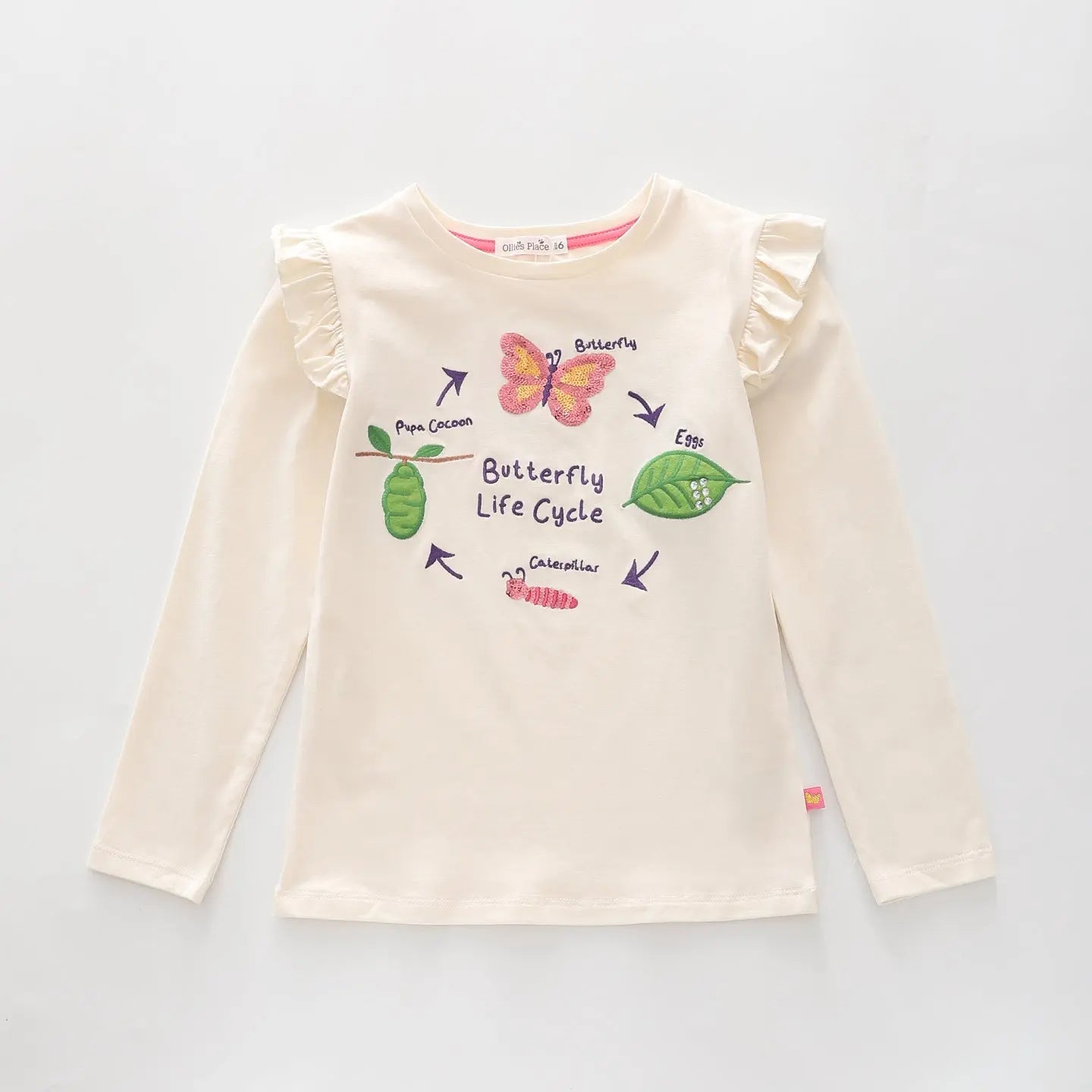 Junior Designer Collection - Butterfly Life Cycle Long Sleeve Top Ollies Place