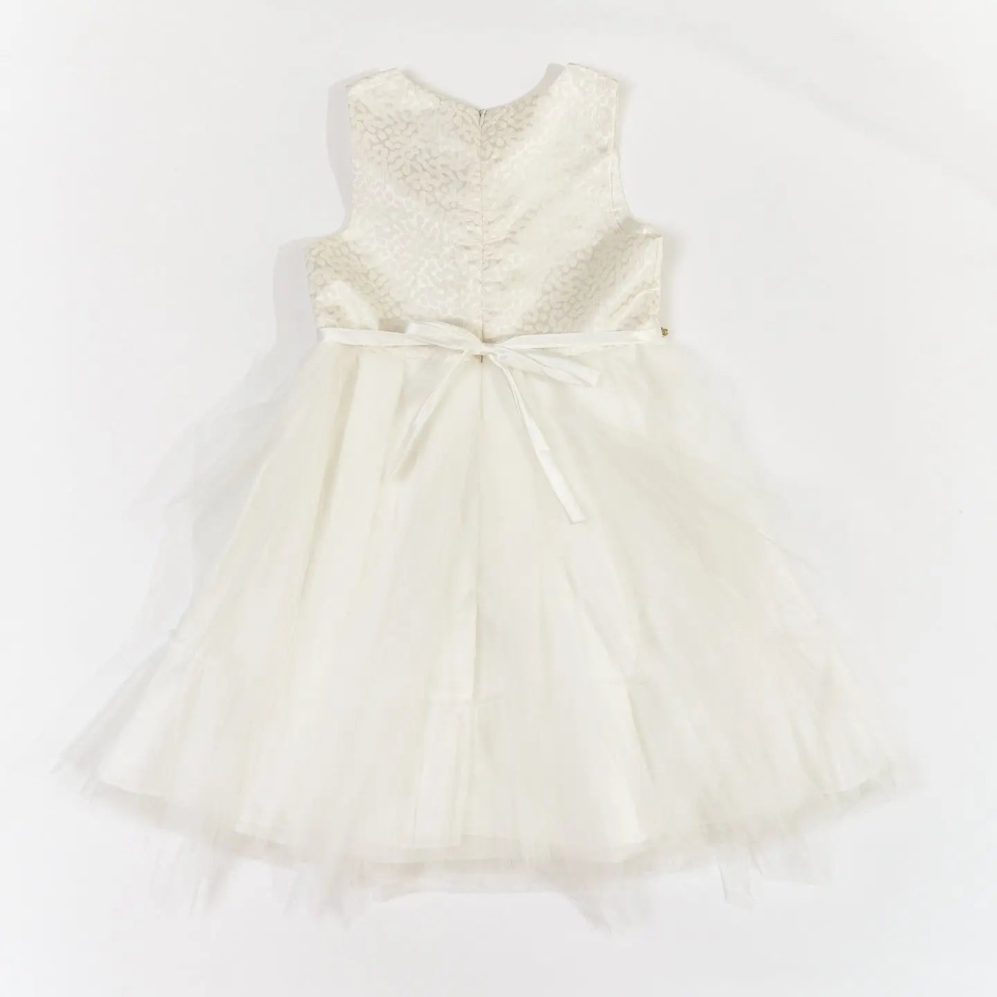 Kids Girl Ivory Jacquard Tulle Formal Dress Ollies Place