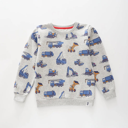 Kids Heavy Vehicles Sweat Top Ollies Place