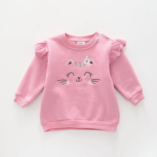 Kitty Cat, Baby Girls Sweat Top Ollies Place