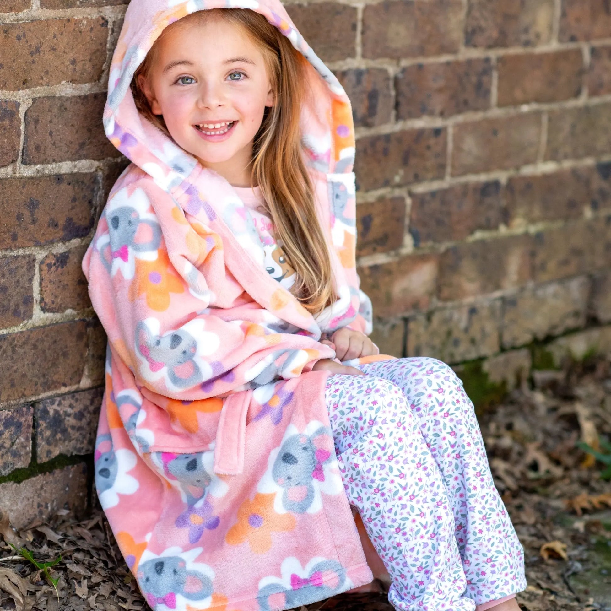 Koala Flower Hooded Gown Ollies Place