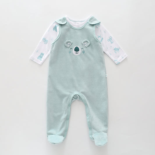 Koala Velour Overalls Set