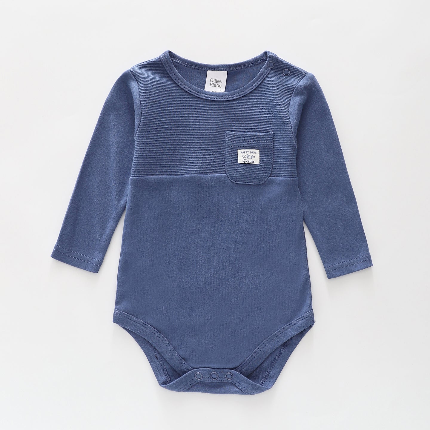 Blue Textured Bodysuit