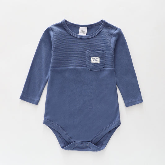 Blue Textured Bodysuit