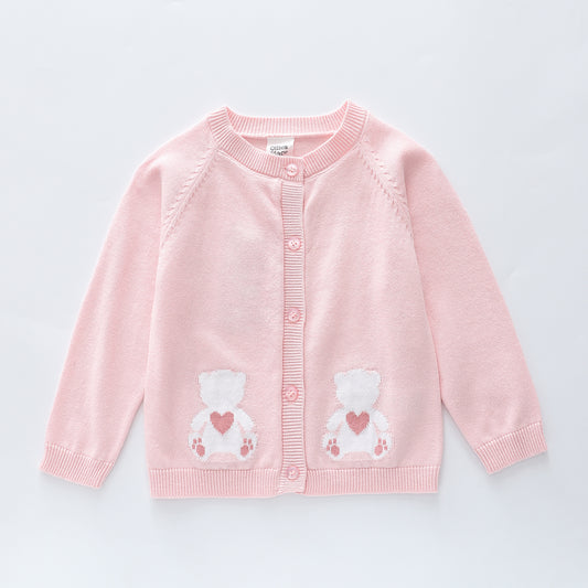 Baby Bear Pink Knit Cardigan