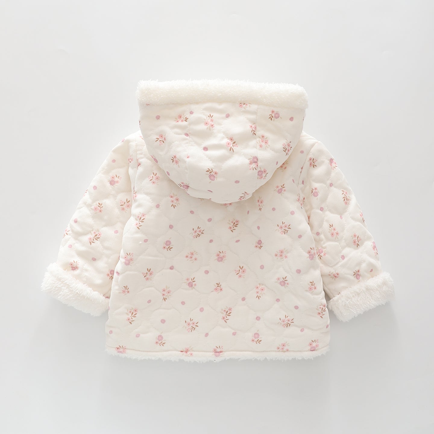 Floral Sherpa Hooded Jacket