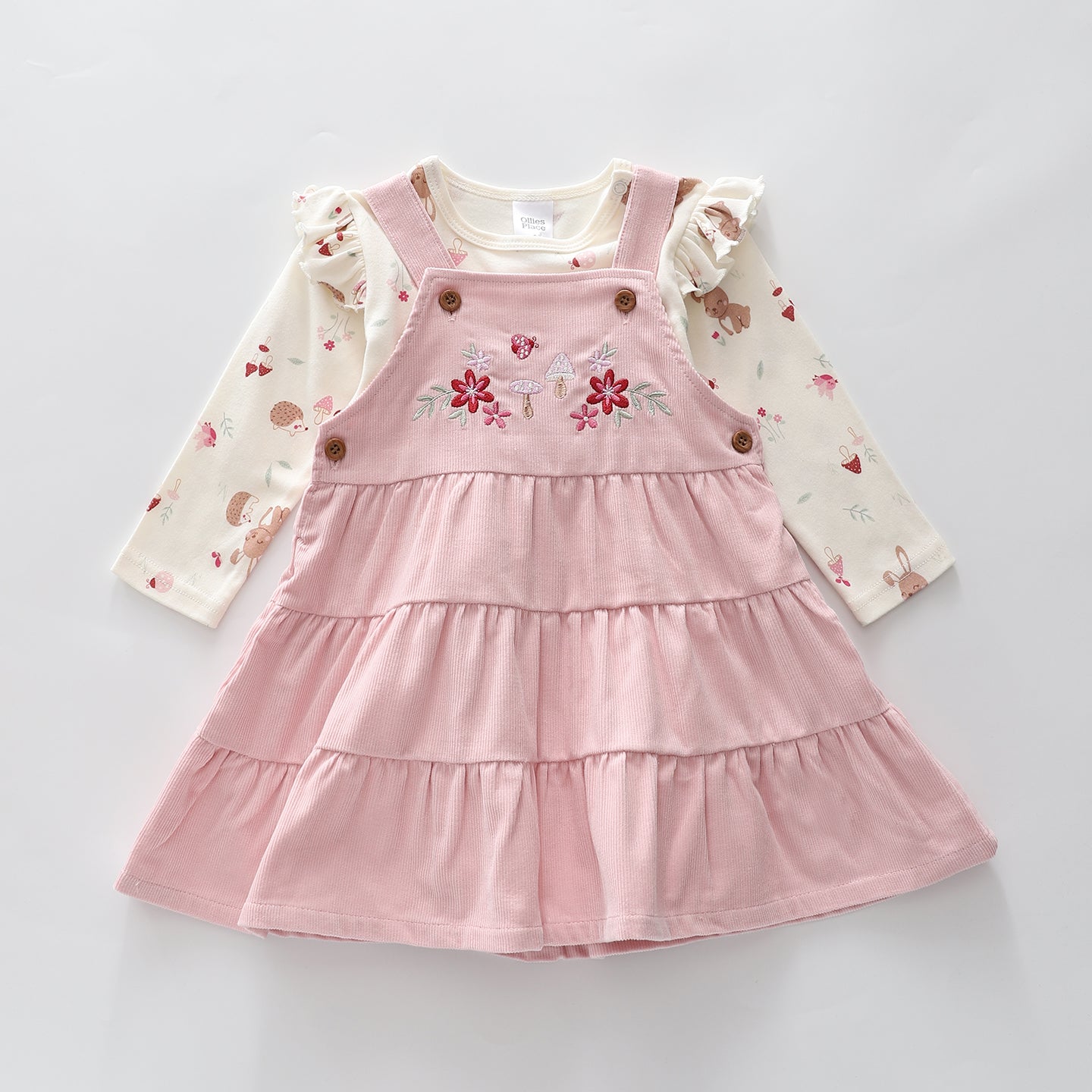 Pink Pinafore Dress Set