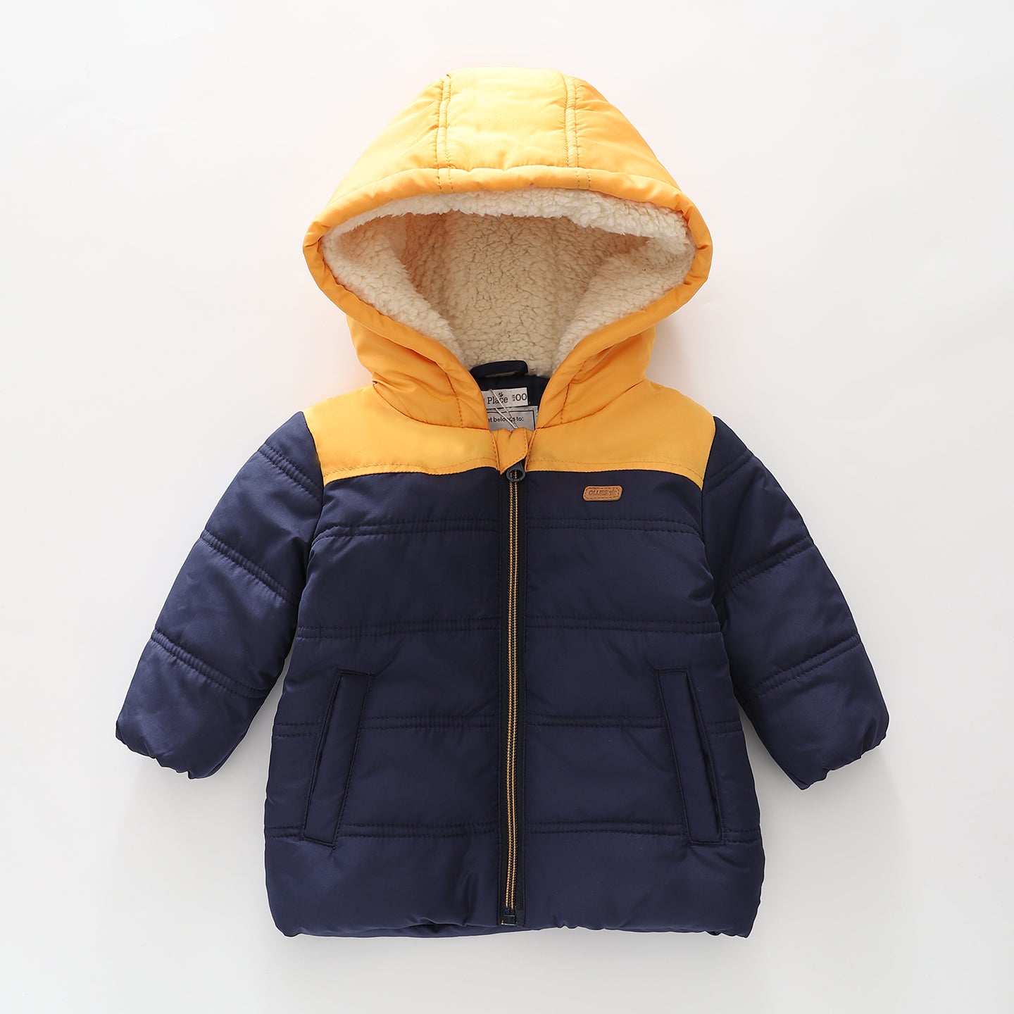 Gold and Navy Puffer Jacket