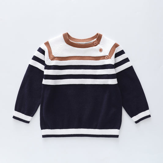 Navy Stripe Knit Jumper