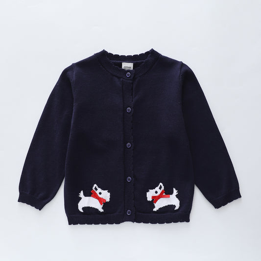 Scottie Dog Navy Cardigan