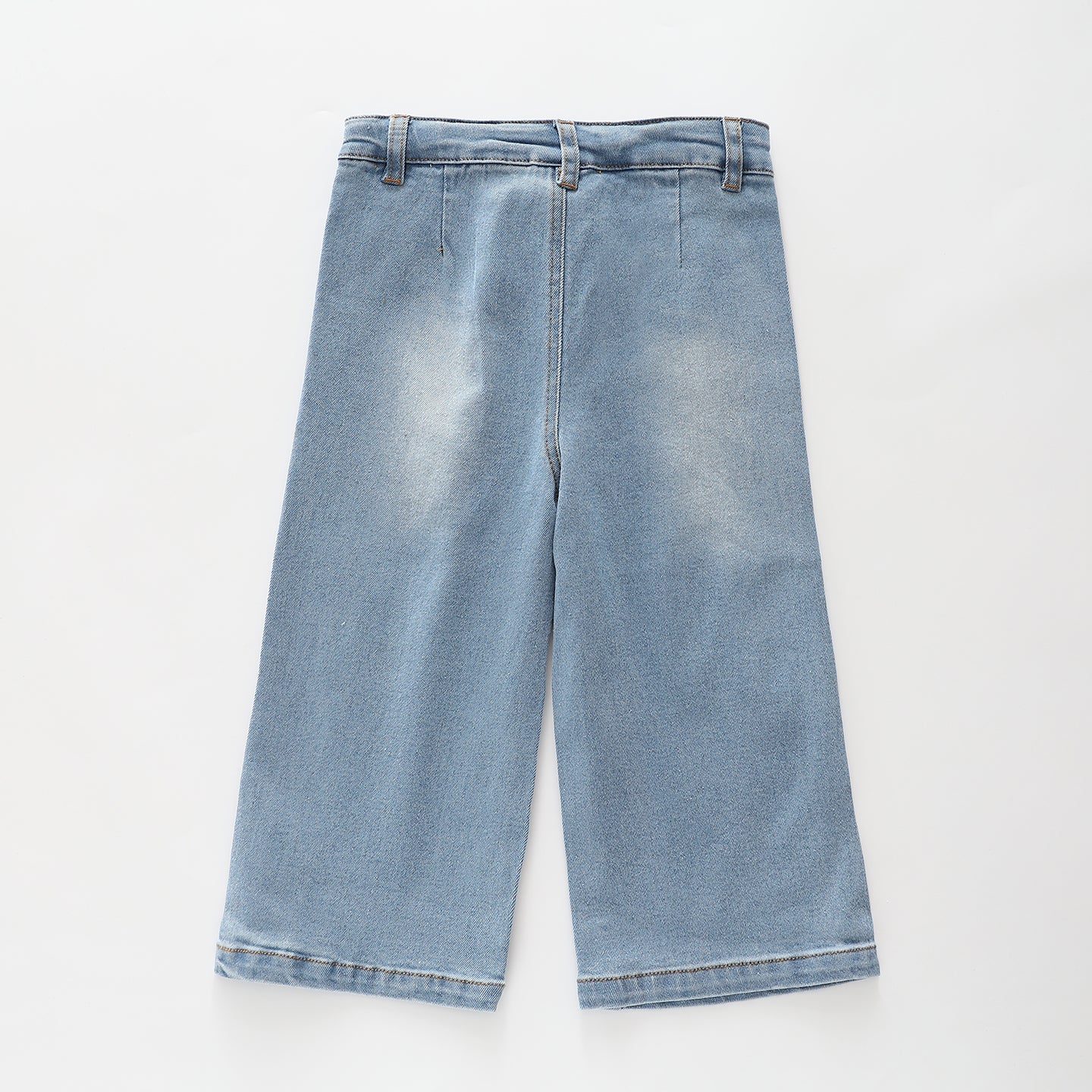 Wide Leg Mid Blue Jeans