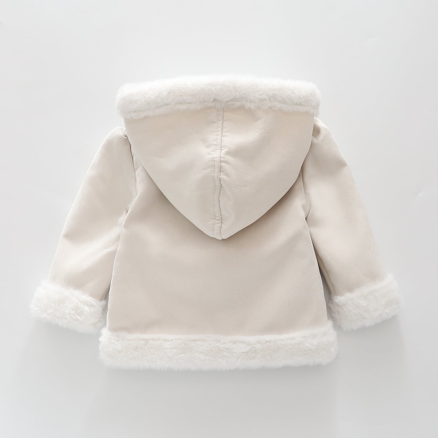 Beige Suedette Duffle Jacket