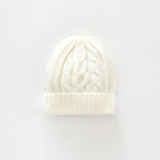 White Cable Knit Beanie
