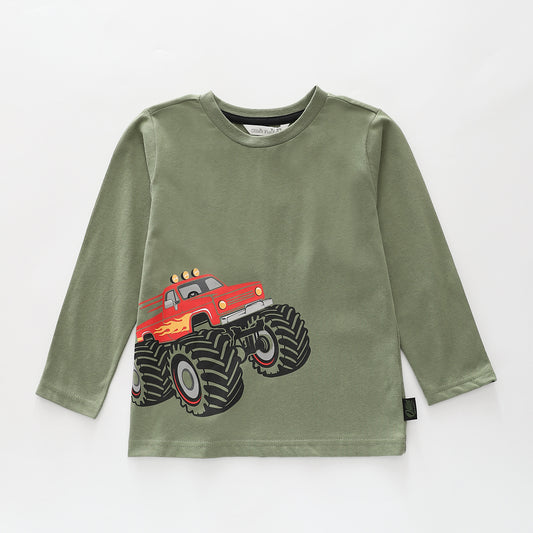 Green Monster Truck LS Tee