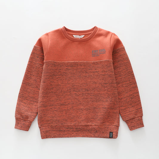 Spliced Rusty Brown Sweatshirt