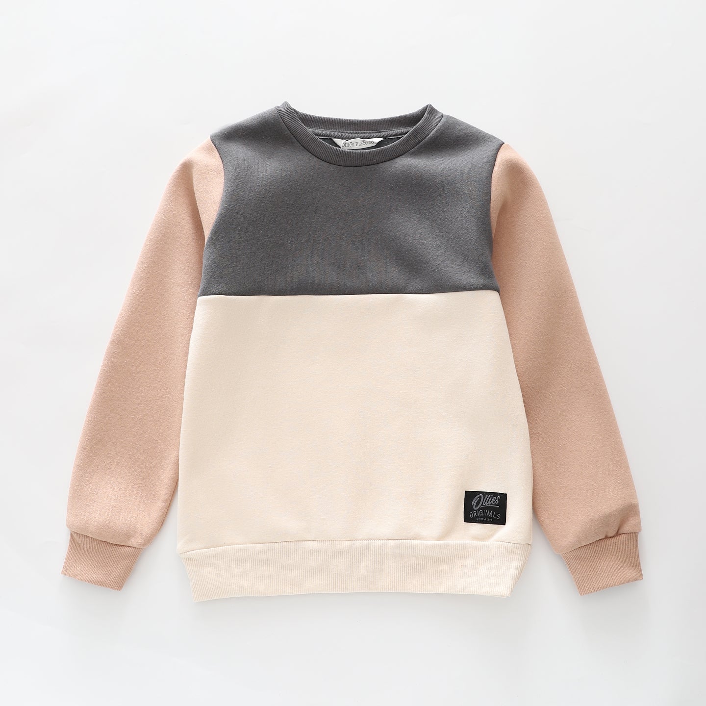 Khaki Colour Block Sweatshirt